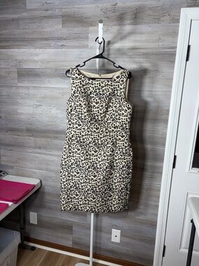Nine West Leopard Print Sleeveless Midi Dress - Cream & Black 2125